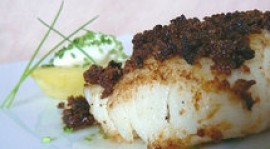 Dos de cabillaud au crumble à l’espagnole